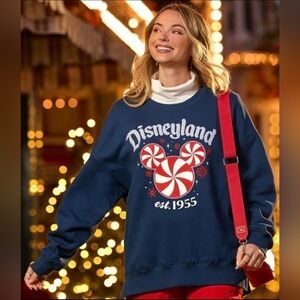 DisneyParks Disneyland Mickey Icon Peppermint Swirl Holiday Sweatshirt 3XL NWT